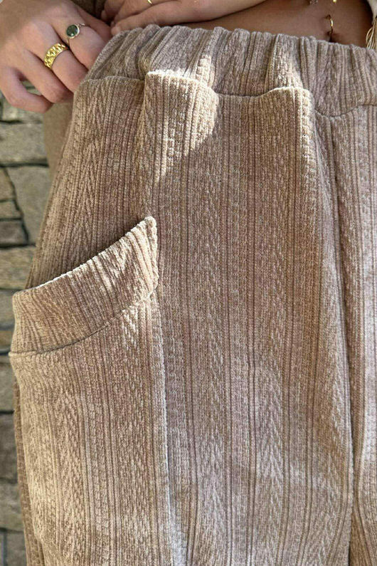 Nuk Stretch Velour Shelby Pant Camel